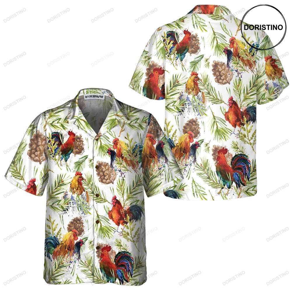 Chicken With Christmas Plants Unique Christmas Chicken Best Christmas Gift Idea Limited Edition Hawaiian Shirt