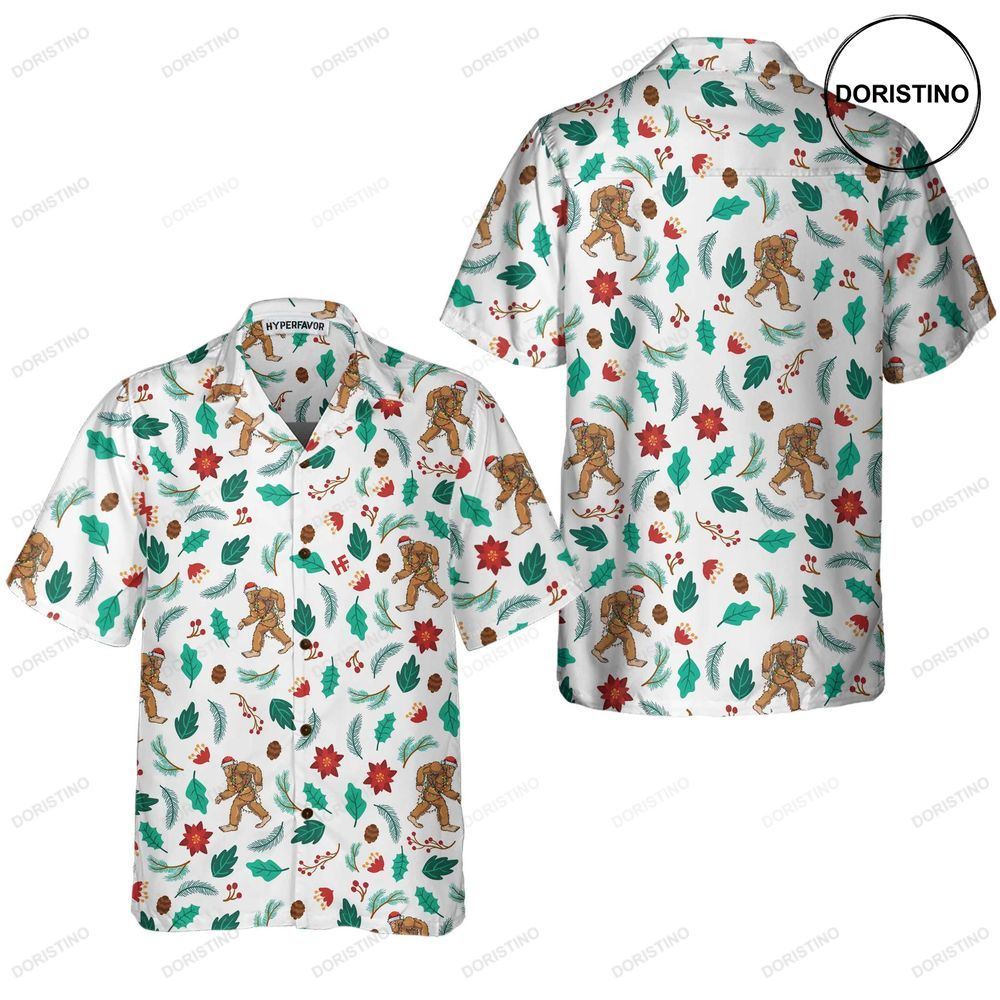 Christmas Bigfoot Sasquatch Pattern Funny Christmas Best Gift For Christmas Awesome Hawaiian Shirt