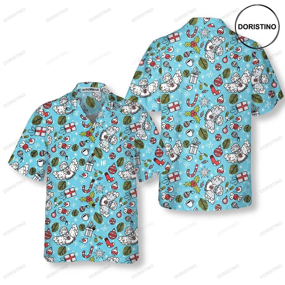 Christmas Pattern With Angel Christmas Best Gift For Christmas Day Limited Edition Hawaiian Shirt