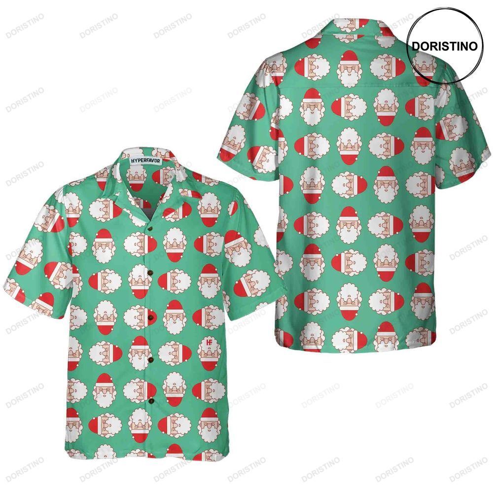 Christmas Santa Claus Face Seamless Pattern Funny Christmas Limited Edition Hawaiian Shirt