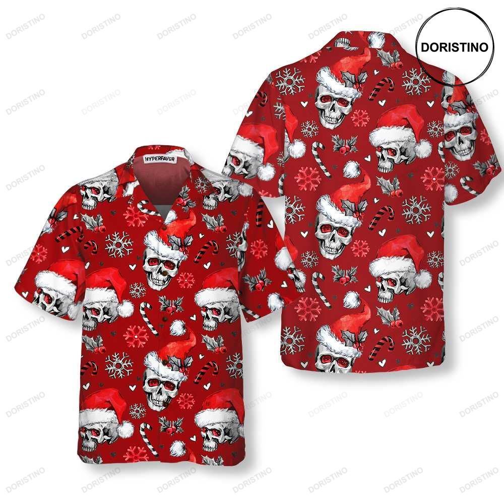 Christmas Skulls With Candy Canes Red Version Christmas Skull Christmas Shir Limited Edition Hawaiian Shirt