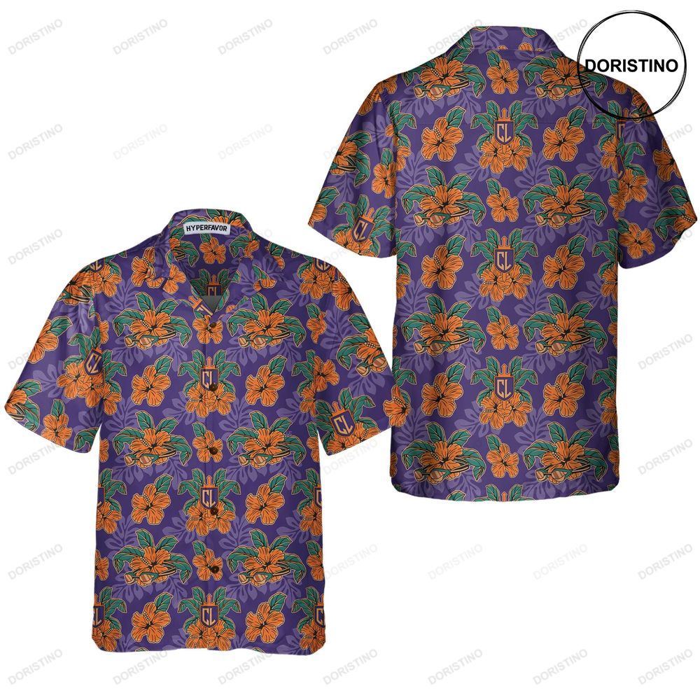 Cl Tropical Floral Purple Hawaiian Shirt