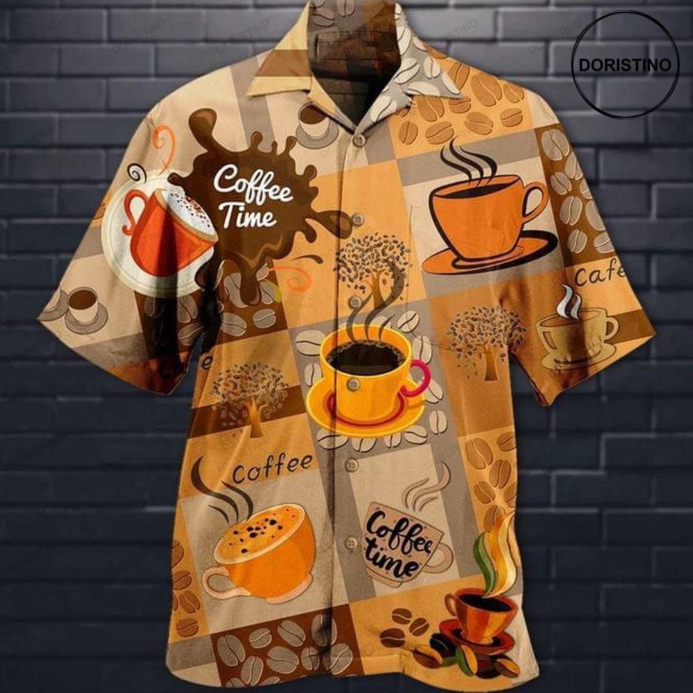 Coffee Time Print Limited Edition Hawaiian Shirt