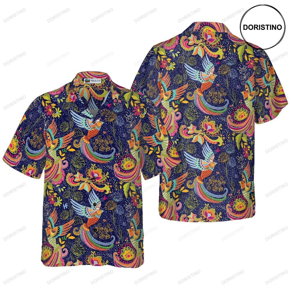 Colorful Hummingbird Mandala Hawaiian Shirt