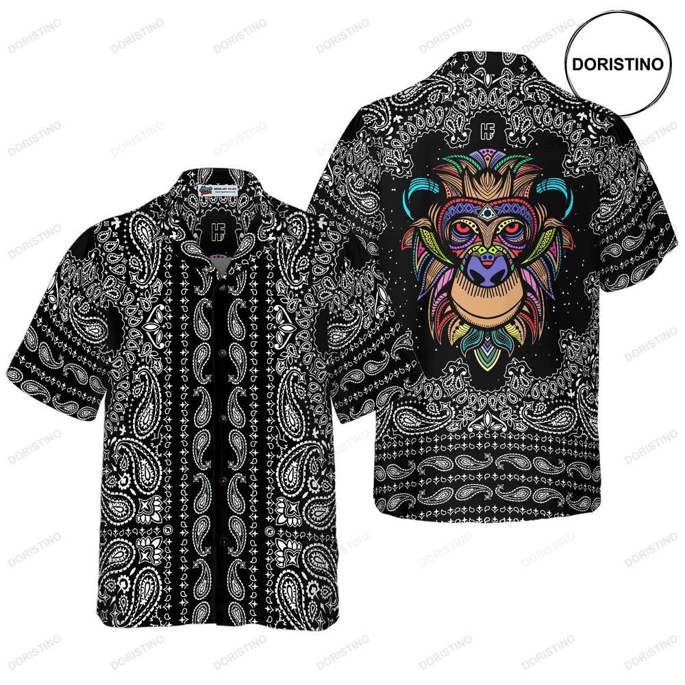 Colorful Monkey With Paisley Pattern For Men Limited Edition Hawaiian Shirt