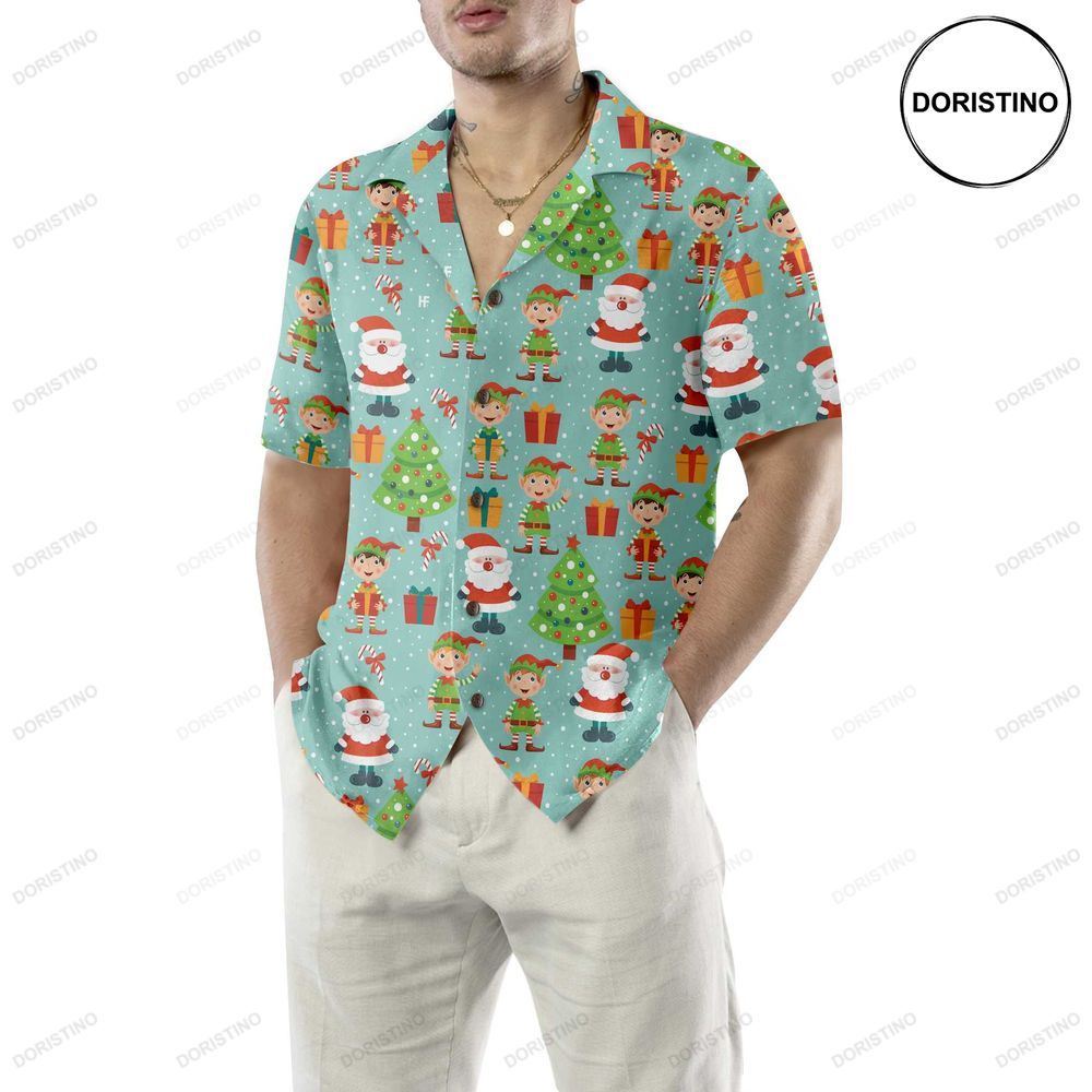 Colorful Santa Helper Pattern Funny Christmas Best Christmas Gift Idea Limited Edition Hawaiian Shirt