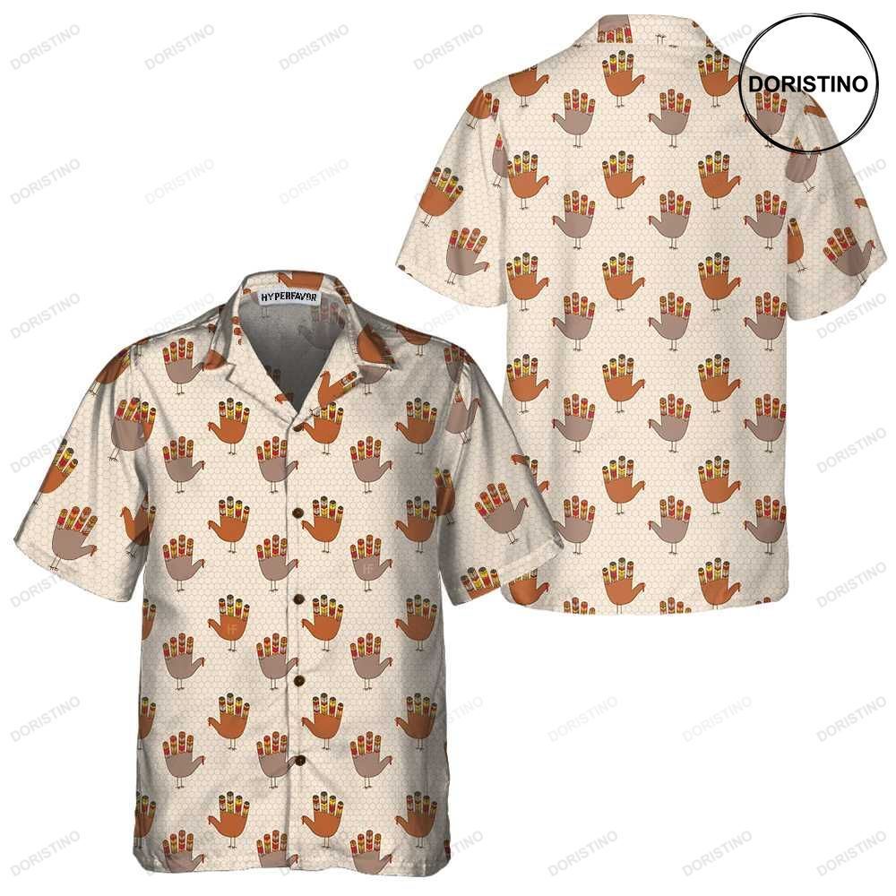 Colorful Thanksgiving Turkey Funny Turkey Hand Pattern Thanksgiving Gift For Th Awesome Hawaiian Shirt