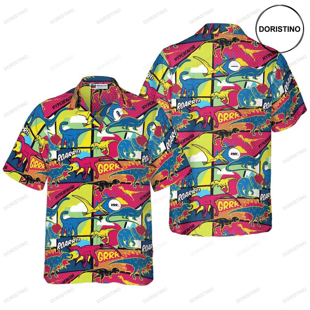 Comic Dinosaur Limited Edition Hawaiian Shirt