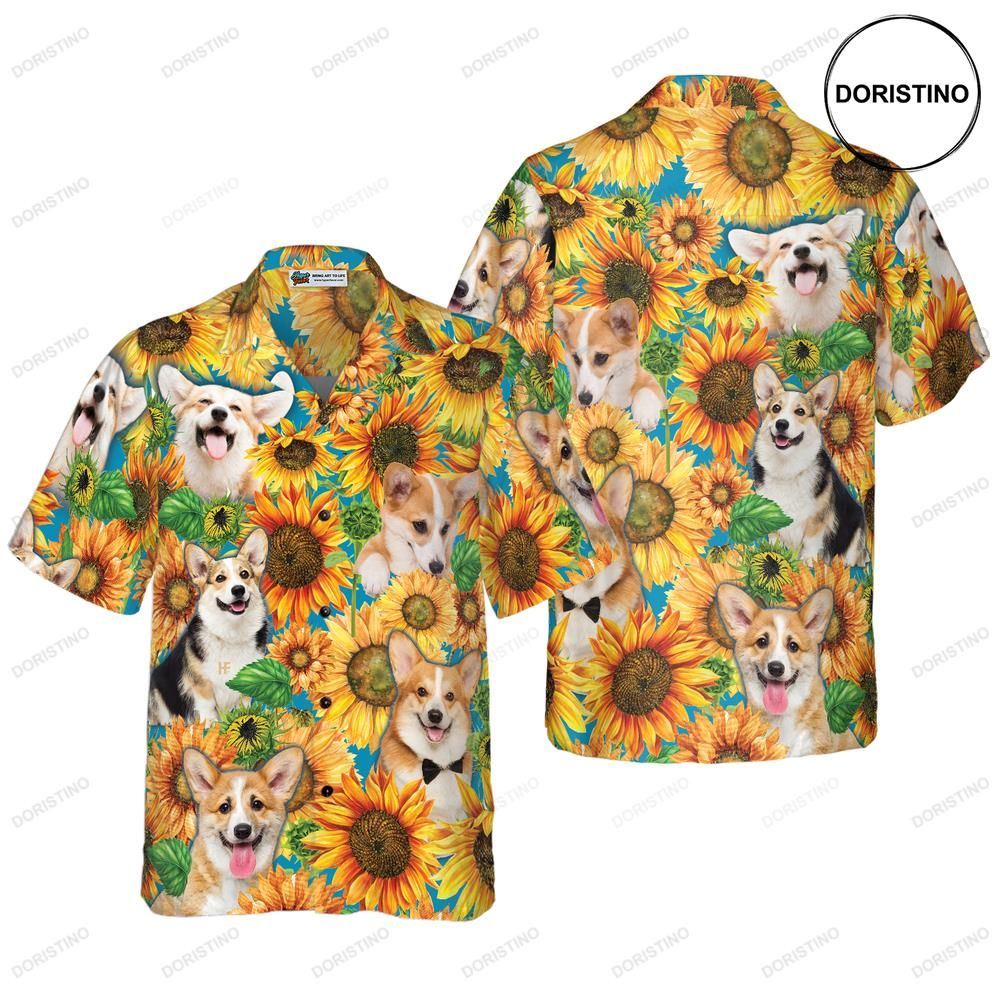 Corgi Lovers With Sunflower Limited Edition Hawaiian Shirt