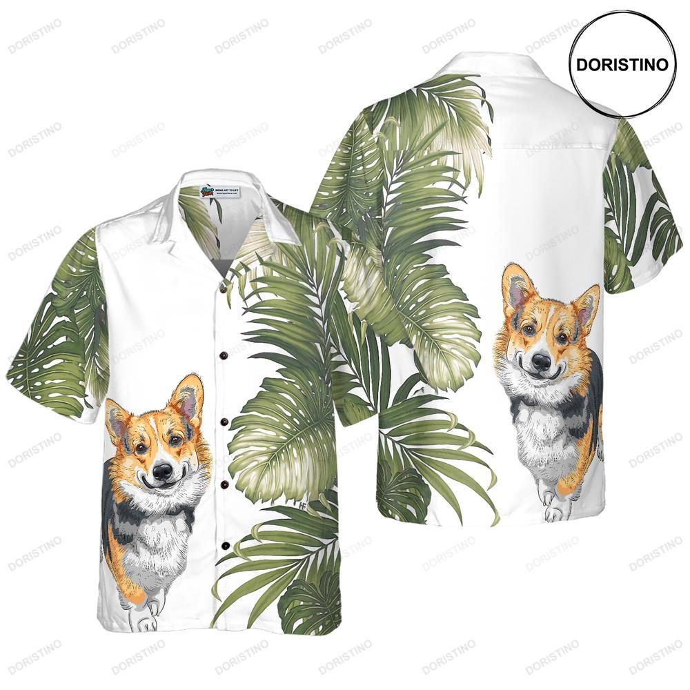 Corgi Monstera Leaves Corgi Best Dog For Men And Women Hawaiian Shirt