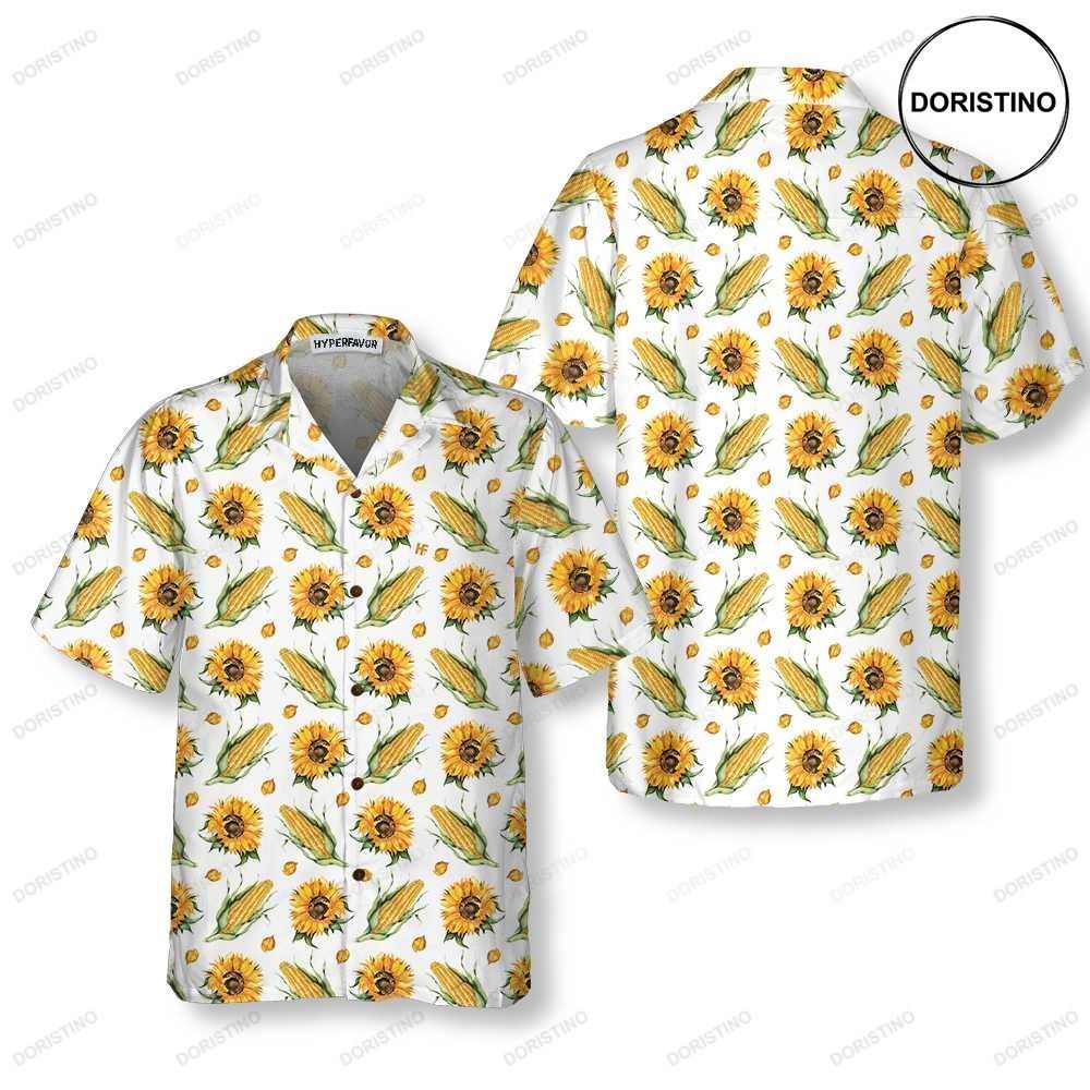 Corn And Sunflower Pattern Floral Corn Corn For Adult Corn Prin Limited Edition Hawaiian Shirt