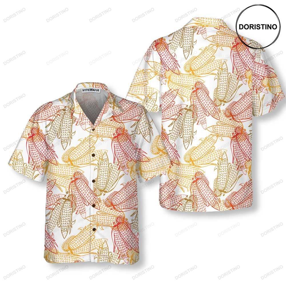 Corn Sketch Pattern Corn Corn For Men Women Corn Prin Short Sleeve Limited Edition Hawaiian Shirt