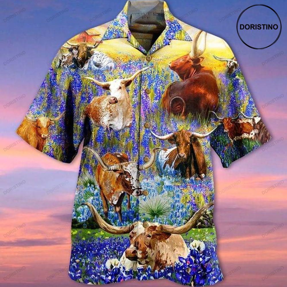 Cow Texas Print Awesome Hawaiian Shirt