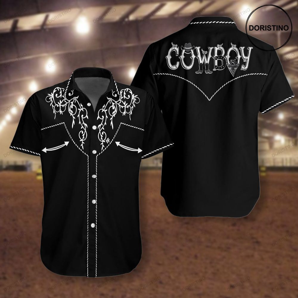 Cowboy Rodeo Texture Vintage Embroidered Texas Western Texas Native For M Limited Edition Hawaiian Shirt