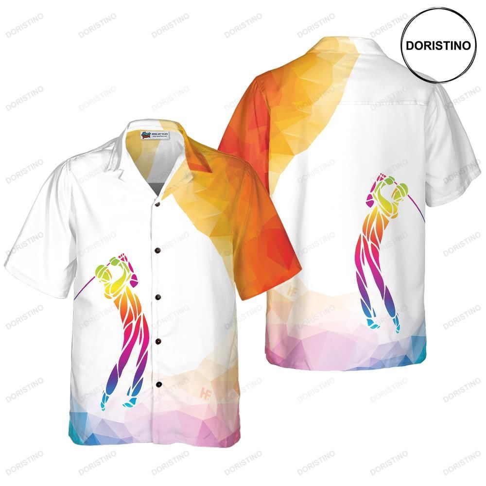 Creative Silhouette Of Golf Player Awesome Hawaiian Shirt