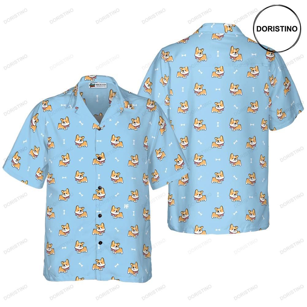 Cute Puppy Corgi Hawaiian Shirt