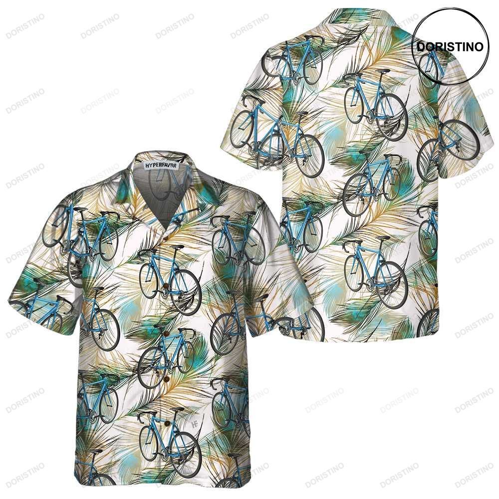 Cycling Feather Tropical Bicycle For Men Women Best Gift For Bikers Limited Edition Hawaiian Shirt