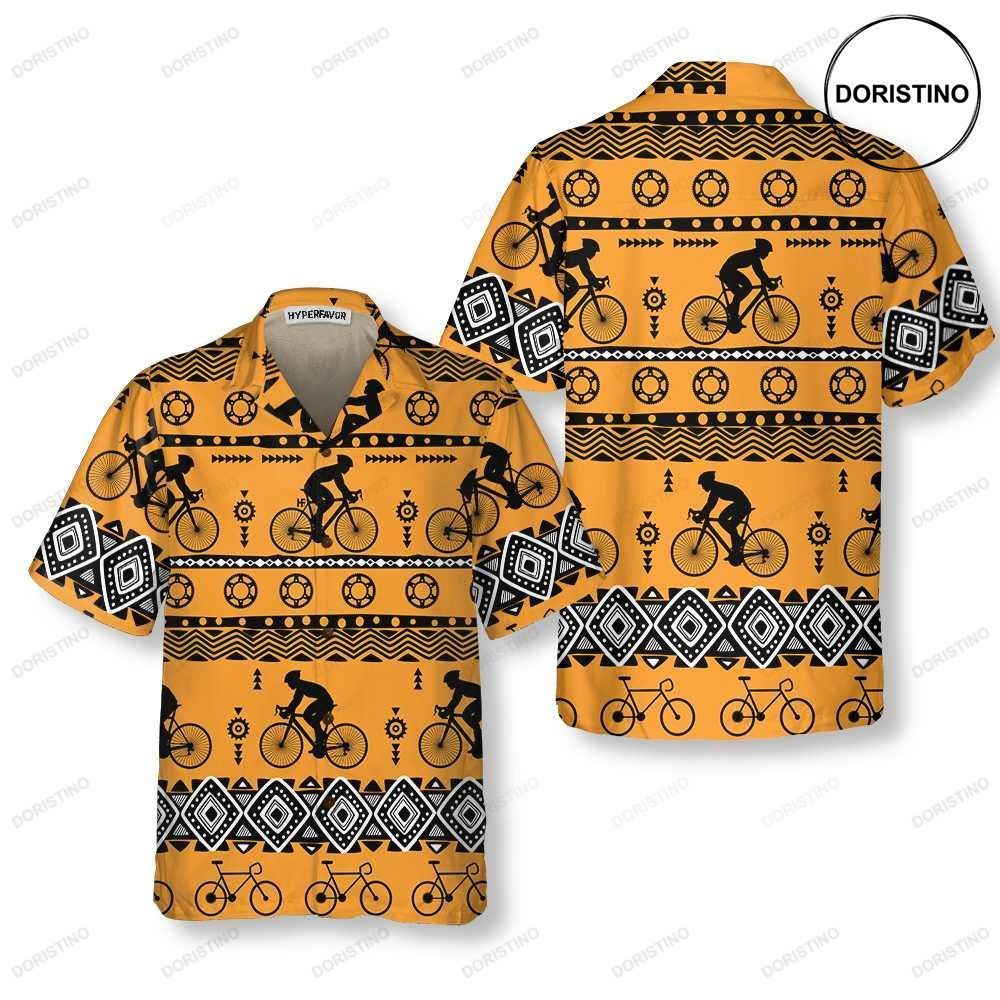 Cycling Tribal Pattern For Men Women Vintage Bicycle Best Gift For Bikers Awesome Hawaiian Shirt
