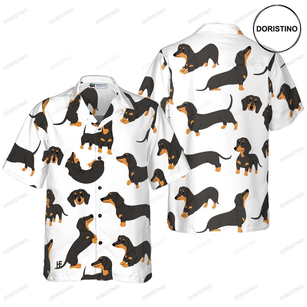 Dachshund Pattern Hawaiian Shirt