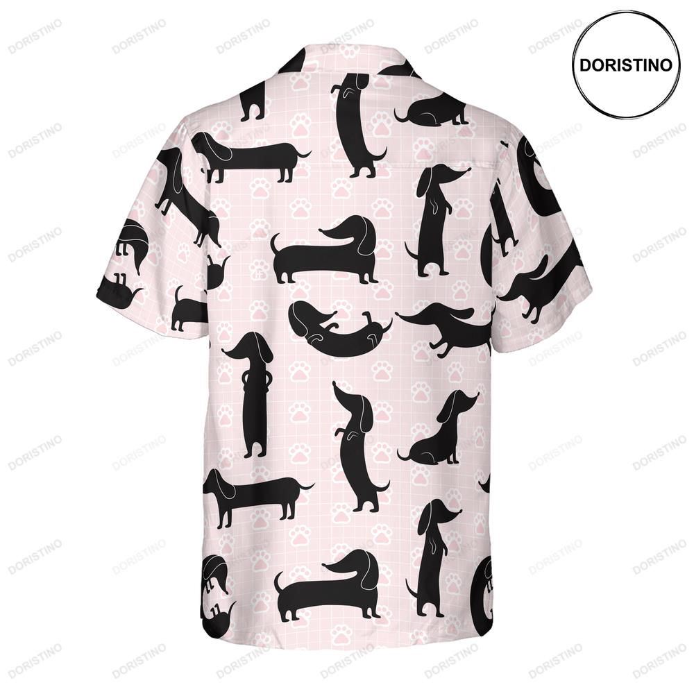 Dachshund Silhouette Pattern Hawaiian Shirt