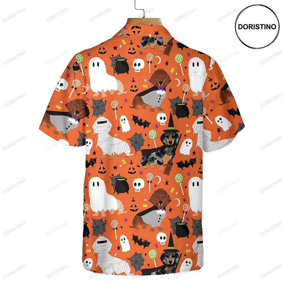 Dachshunds On Halloween Spooky Dachshund Funny Halloween For Men And Wome Awesome Hawaiian Shirt