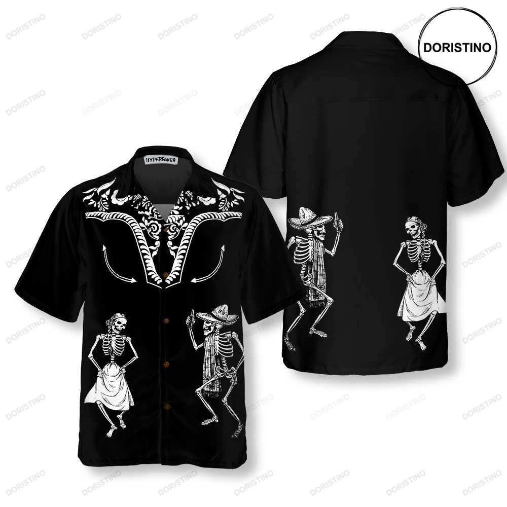 Dancing Skeleton Dia De Los Muertos Day Of The Dead Gif Limited Edition Hawaiian Shirt