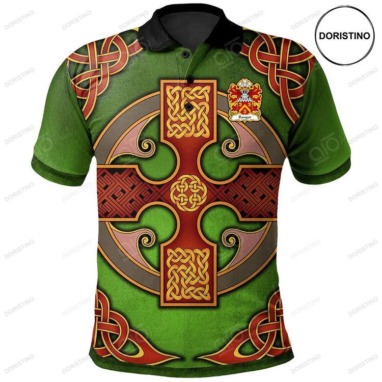 Bangor Ap Dafydd Bangor Welsh Family Crest Polo Shirt Vintage Celtic Cross Green Doristino Polo Shirt|Doristino Awesome Polo Shirt|Doristino Limited Edition Polo Shirt}