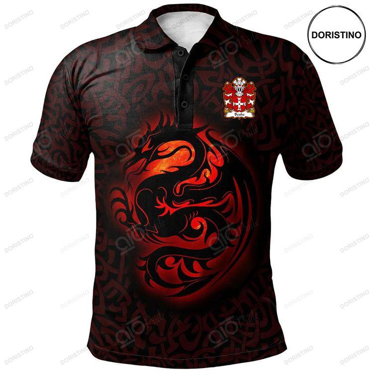 Beake Of Caernarfon Welsh Family Crest Polo Shirt Fury Celtic Dragon With Knot Doristino Polo Shirt|Doristino Awesome Polo Shirt|Doristino Limited Edition Polo Shirt}