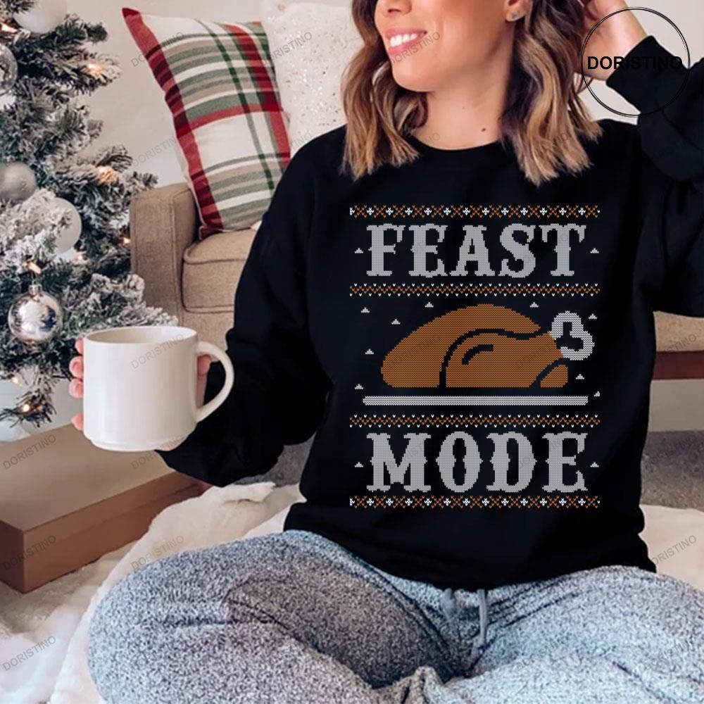 Feast Mode Thanksgiving Knit Pattern Shirt