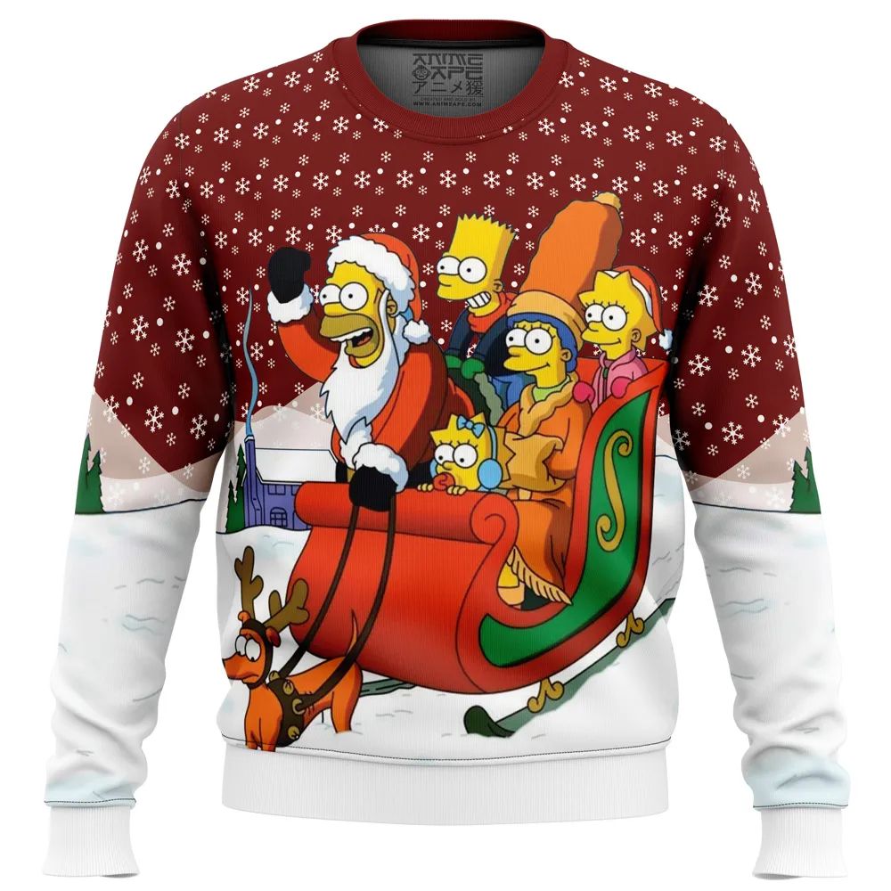Dashing Through The Snow The Simpsons Ugly Christmas Sweater