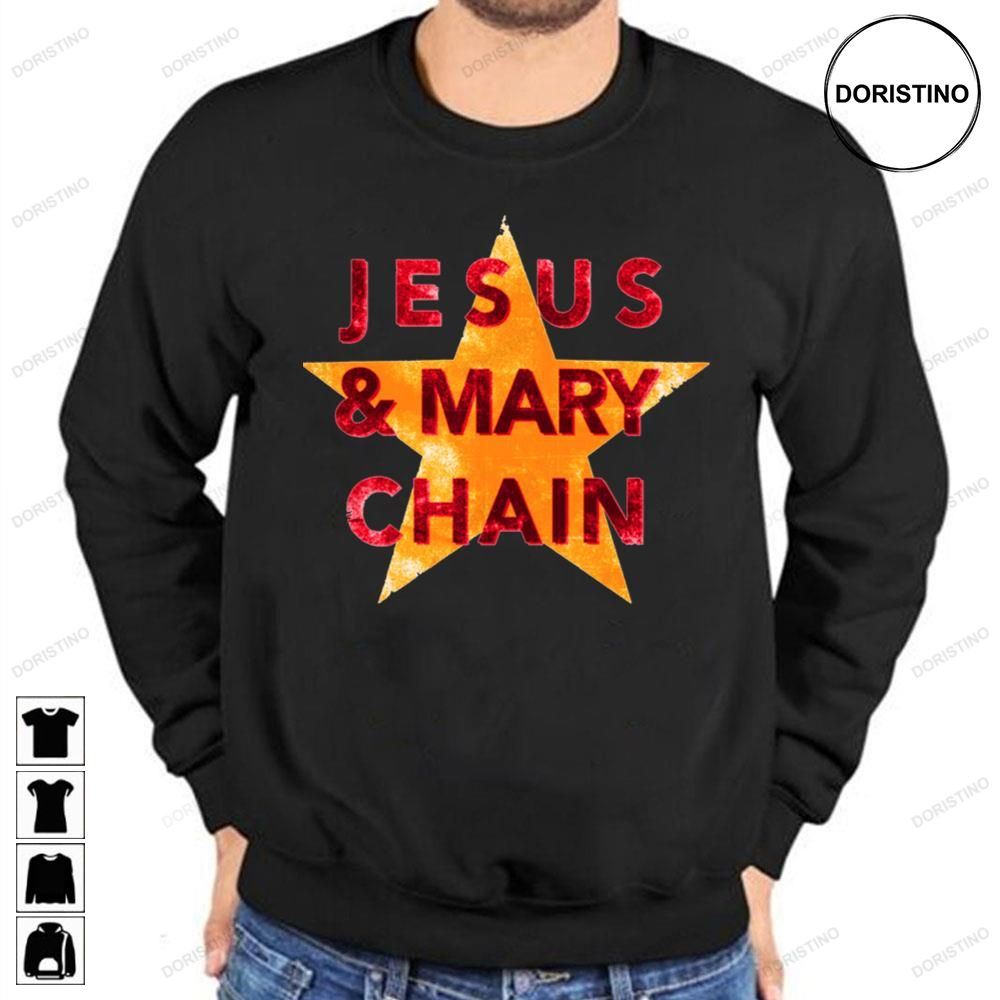 Jesus And Mary Chain Eroded Star Graphic Awesome Shirts