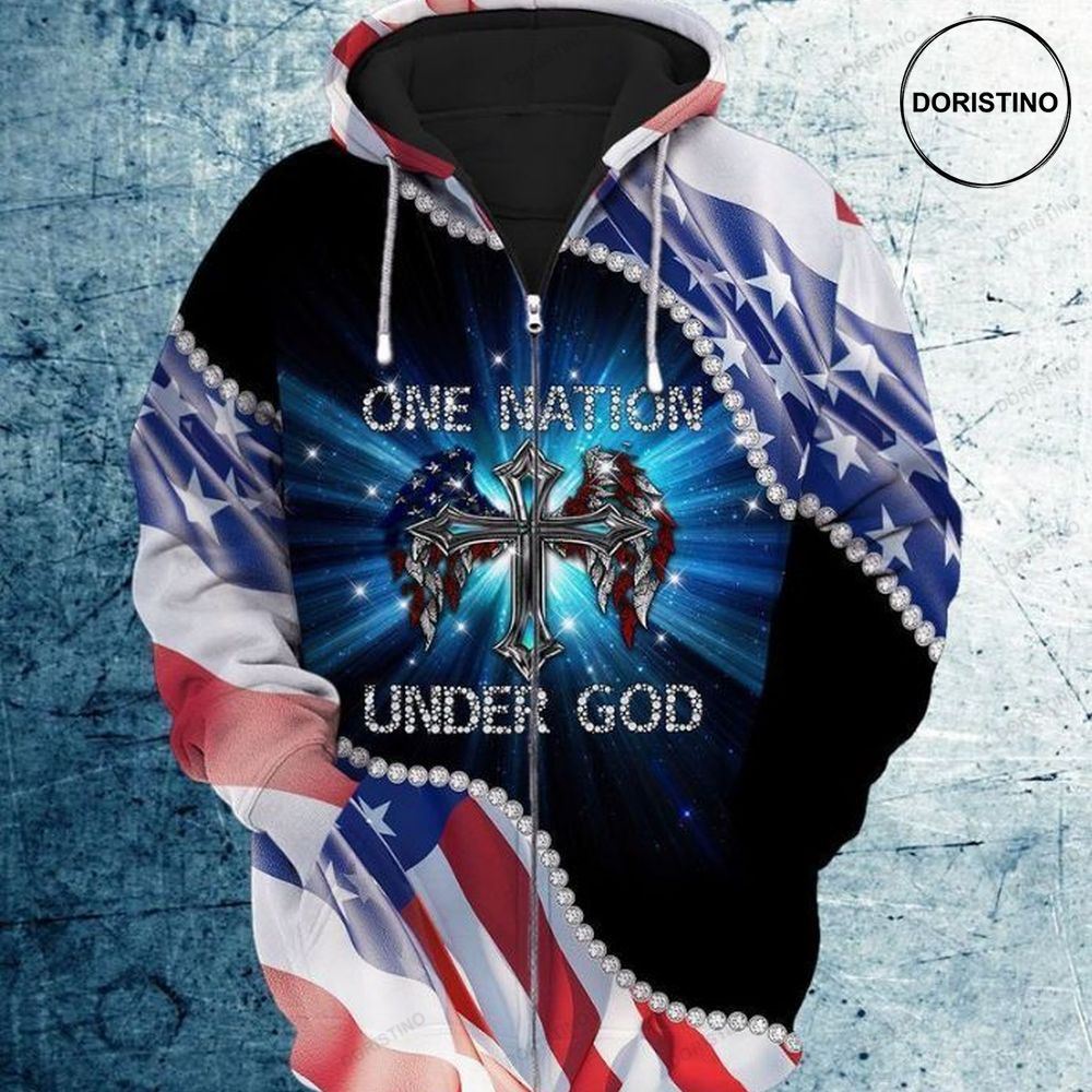 4th Of July Independence Day American One Nation Under God Limited Edition 3d Hoodie