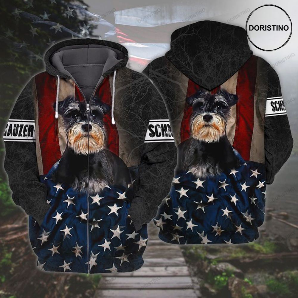 4th Of July Independence Day American Schnauzer Usa Flag Awesome 3D Hoodie