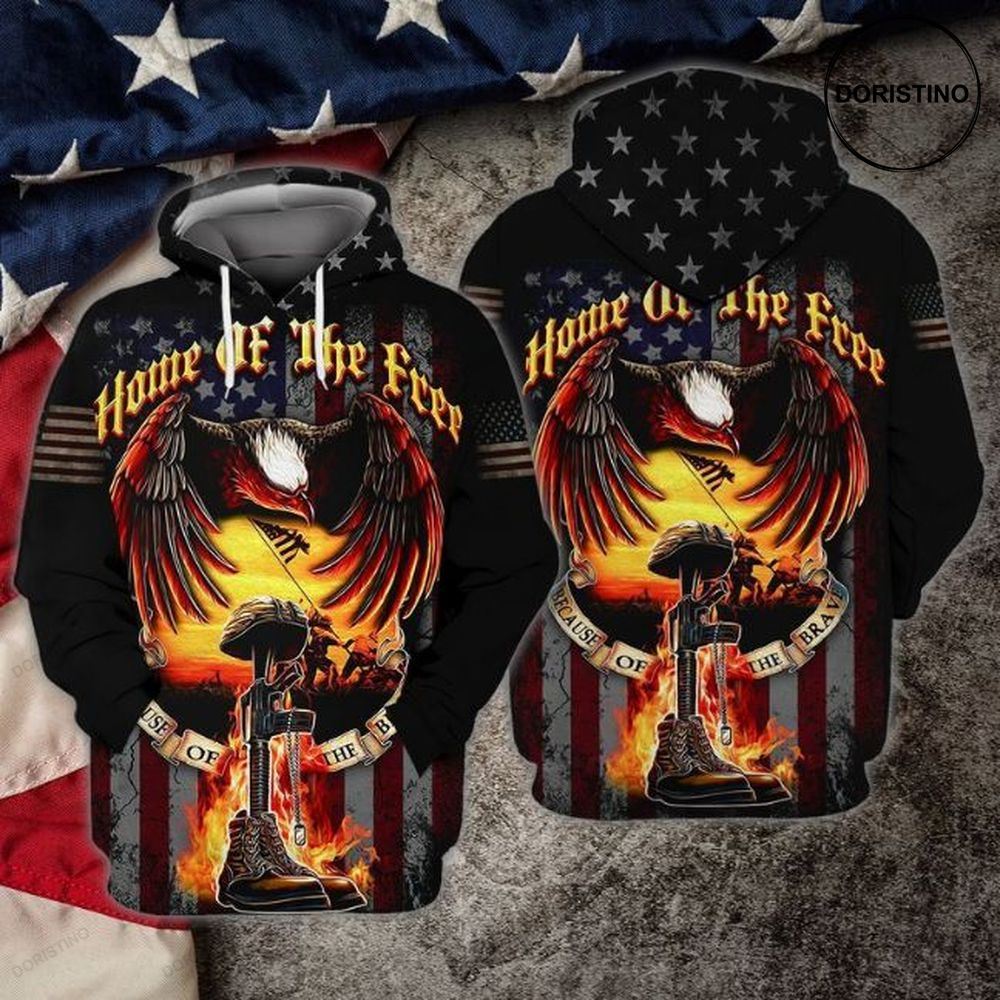 4th Of July Independence Day Home Of The Free Because Of The Brave Give Awesome 3D Hoodie