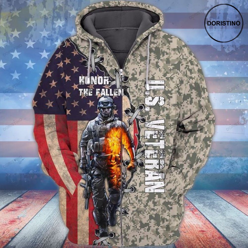 4th Of July Independence Day Memorial Day American Veteran Honor The Fallen Awesome 3D Hoodie