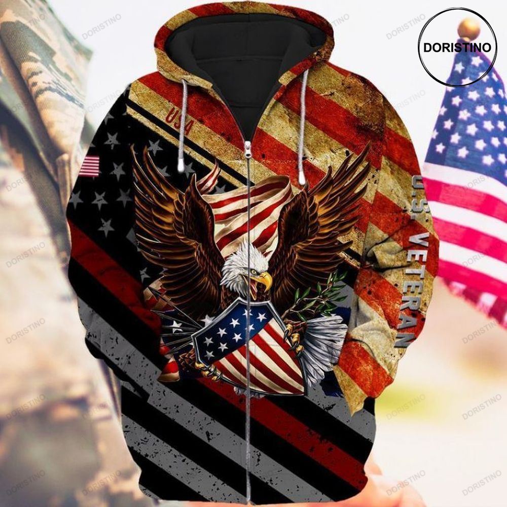 4th Of July Independence Day Memorial Day Veteran American Eagle V2 All Over Print Hoodie