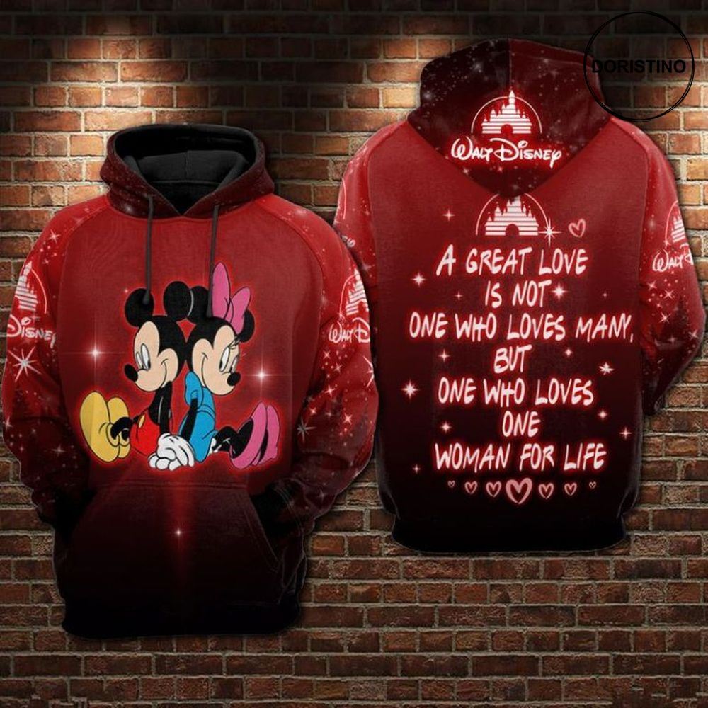 A Great Love Is Not One Who Love Many Minnie All Over Print Hoodie