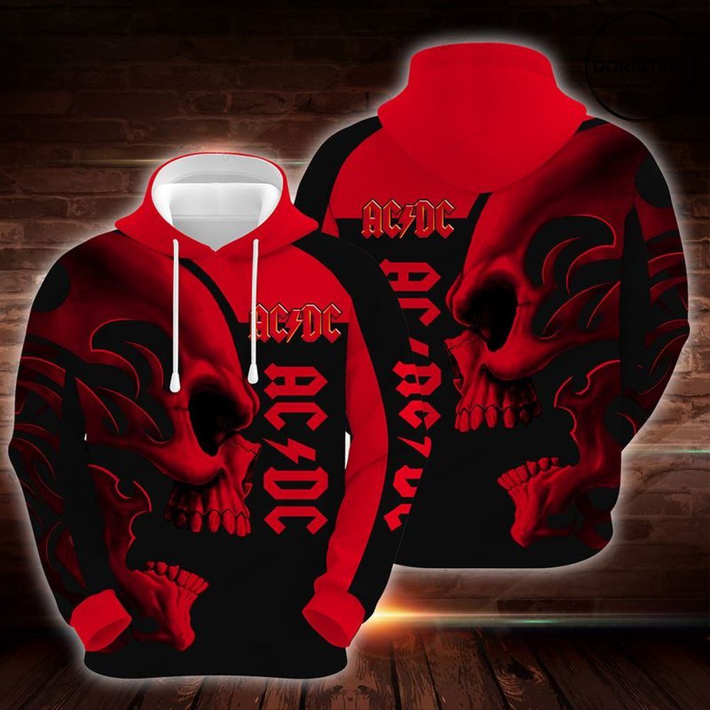 Acdc Hard Rock Skull Limited Edition 3d Hoodie