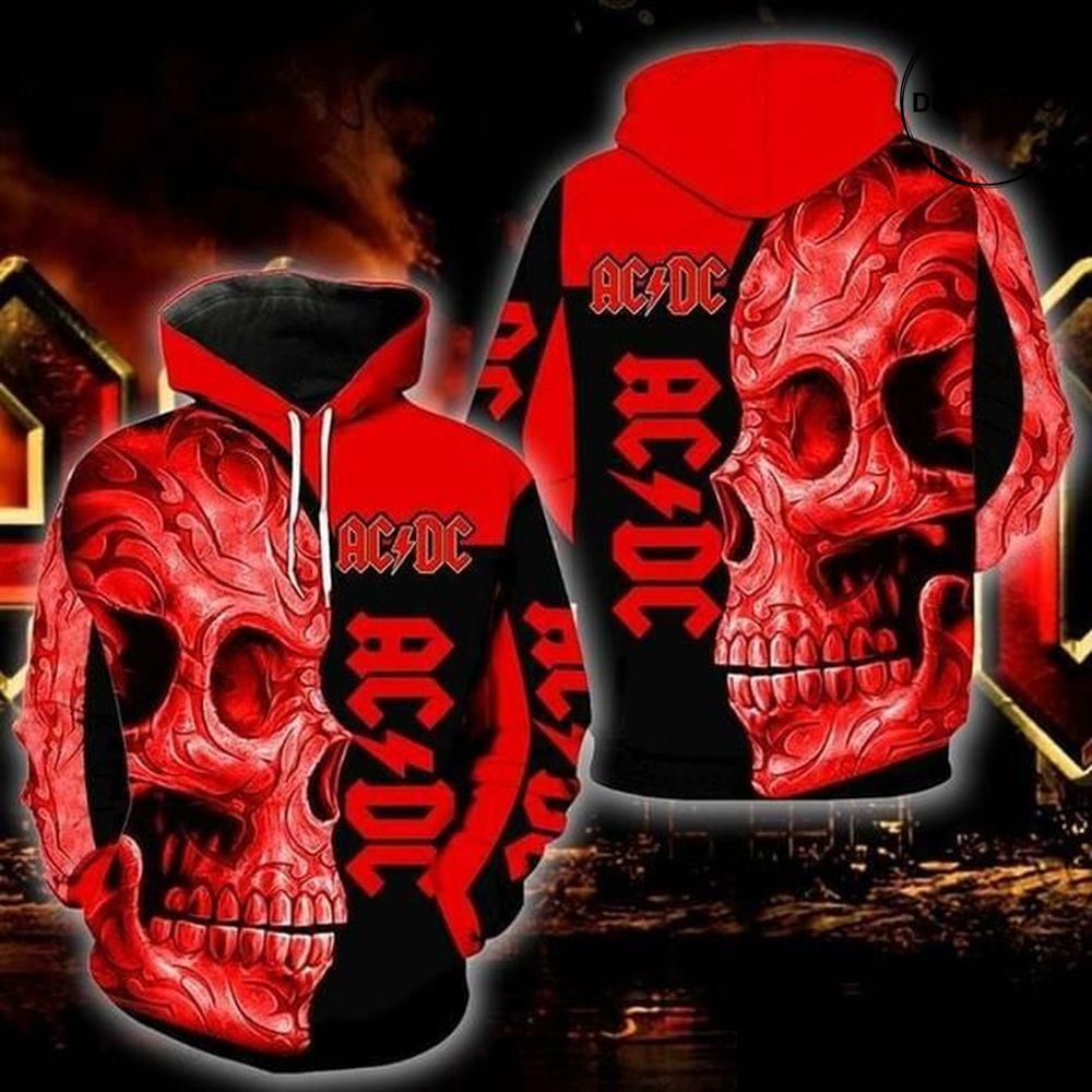 Acdc Rock Band Music X Skull Awesome 3D Hoodie
