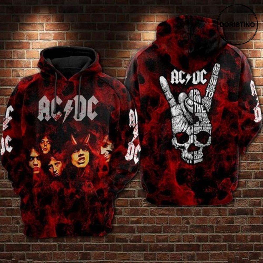 Acdc Skull Hiding Teddy Bear Limited Edition 3d Hoodie