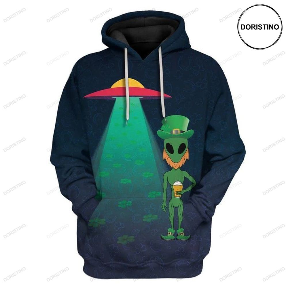 Alien St Patricks Day V2 All Over Print Hoodie