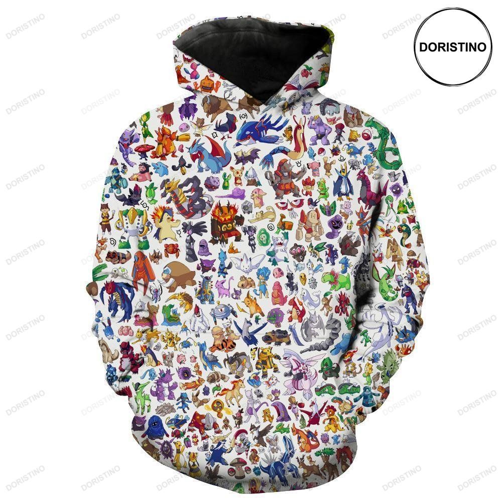 All Pokemon All The Pokemon Awesome 3D Hoodie