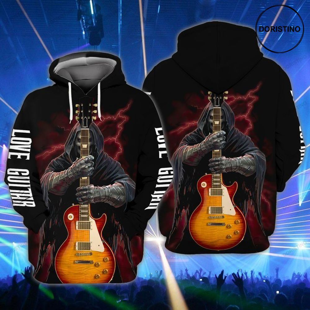 Love Guitar Skull Death Limited Edition 3d Hoodie