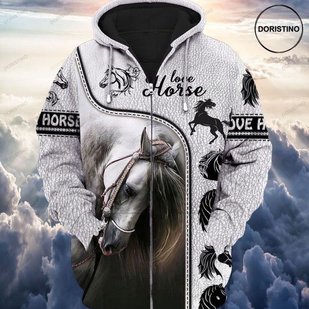 Love White Horse Limited Edition 3d Hoodie