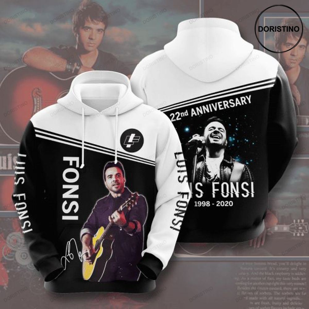 Luis Fonsi 22th Anniversary 1998 2020 Signature Design Gift For Fan Custom Ed Limited Edition 3d Hoodie