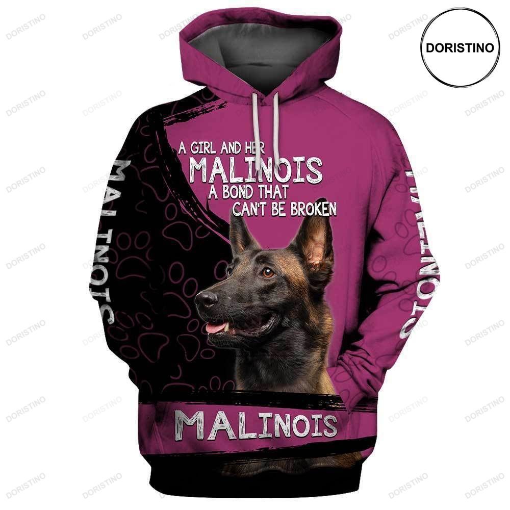Malinois A Girl And Her Malinois A Bond That Cant Be Broken Awesome 3D Hoodie