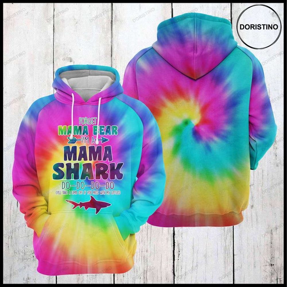 Mama Shark Tie Dye Awesome 3D Hoodie