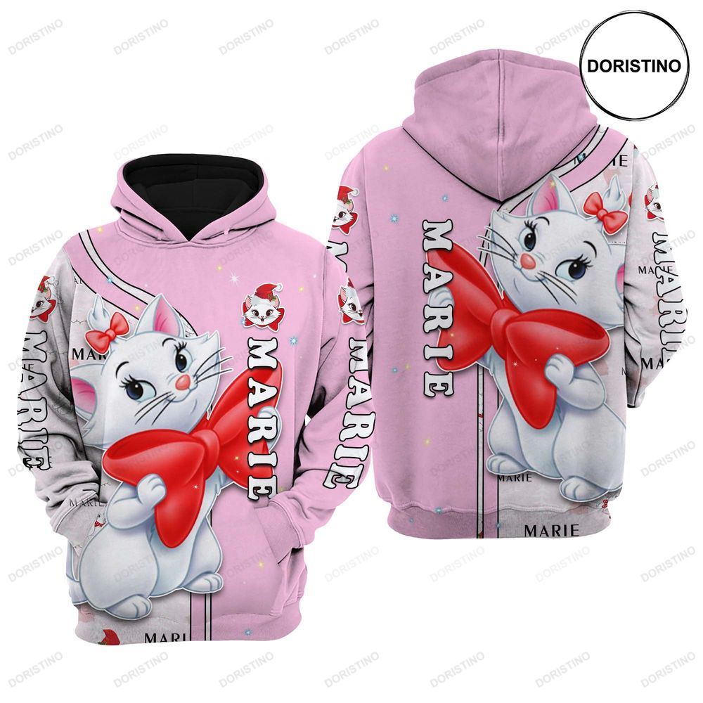 Marie Cat Pink Christmas All Over Print Hoodie