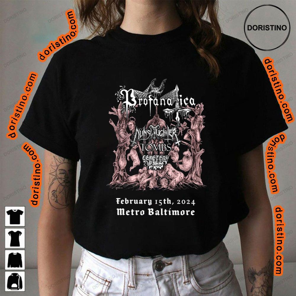 Art Metro Baltimore Profanatica Nunslaughter Tombs Cemetery Piss Awesome Shirt