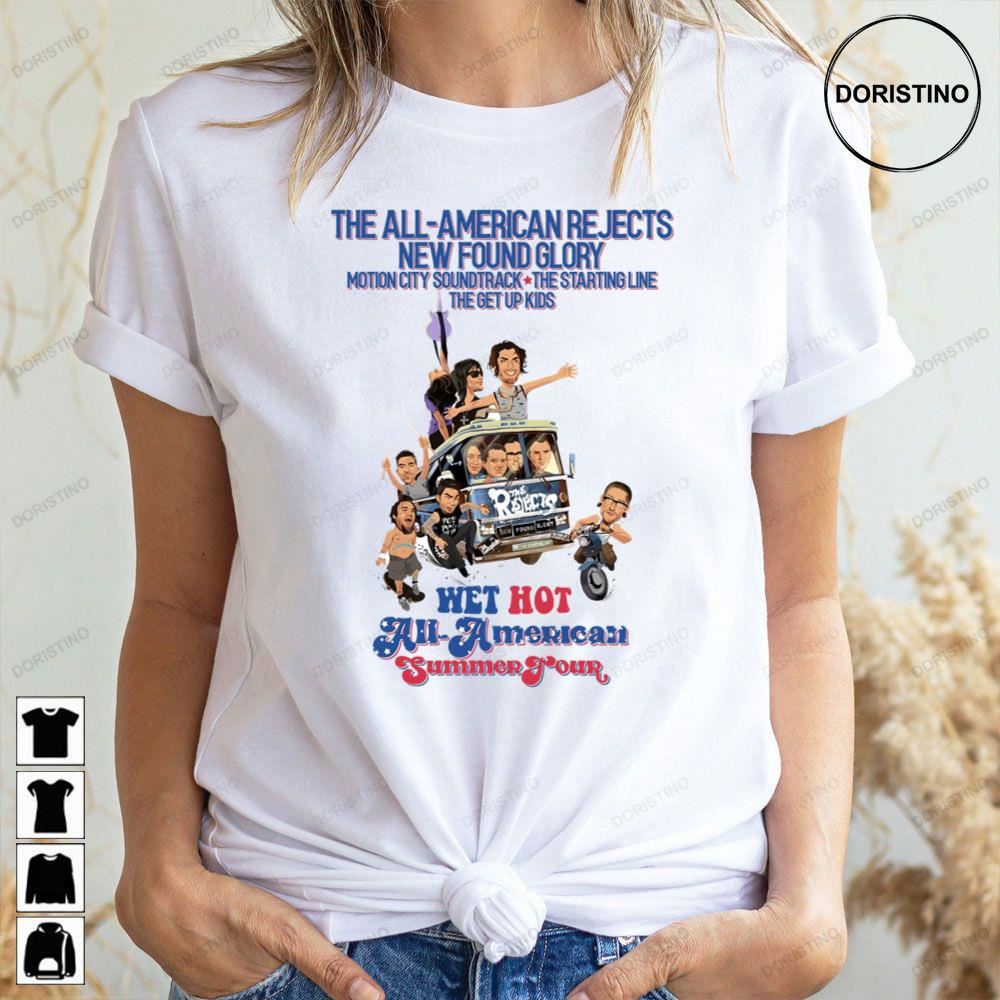 The All-american Rejects Wet Hot All-american Tour 2023 Awesome Shirts